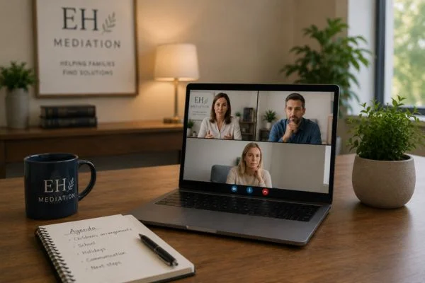 child access mediation Durham online meeting.